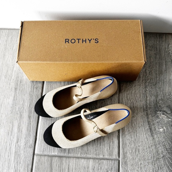 Rothy's Beige and Black Heels - Picture 3 of 9